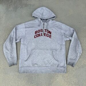Boston College Champion Size L Quarter Zip Hoodie Gray Men